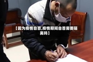 【因为疫情自首,疫情期间自首需要隔离吗】