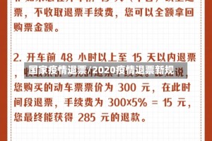 国家疫情退票/2020疫情退票新规