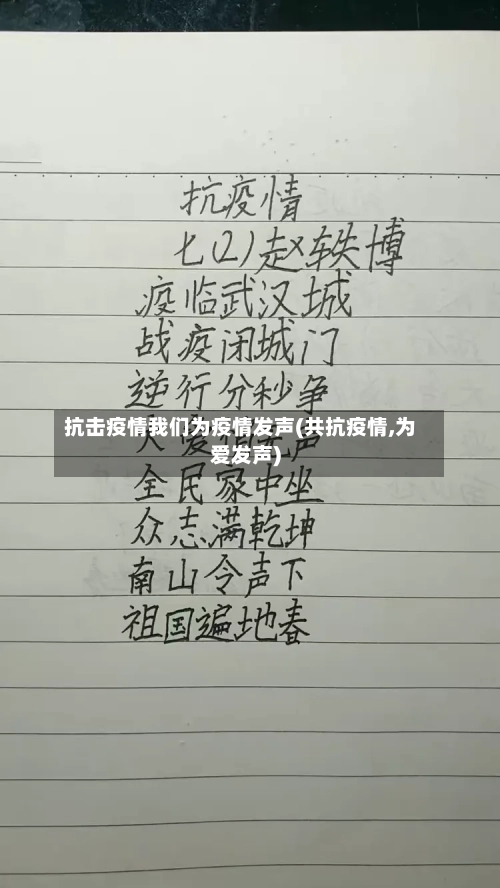 抗击疫情我们为疫情发声(共抗疫情,为爱发声)-第3张图片