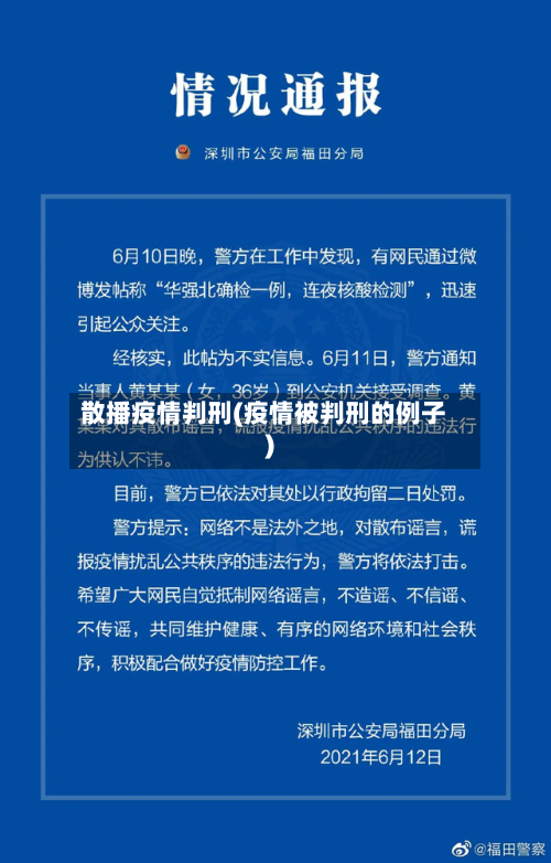 散播疫情判刑(疫情被判刑的例子)-第1张图片