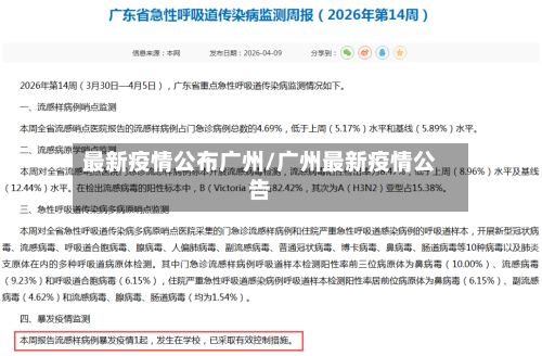 最新疫情公布广州/广州最新疫情公告-第1张图片