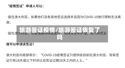 旅游签证疫情/旅游签证恢复了吗-第1张图片